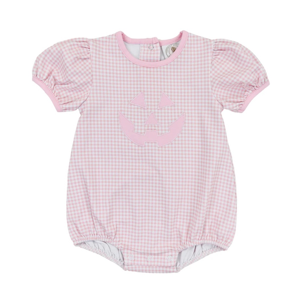 Pink Gingham Cypress row Jack o lantern bubble